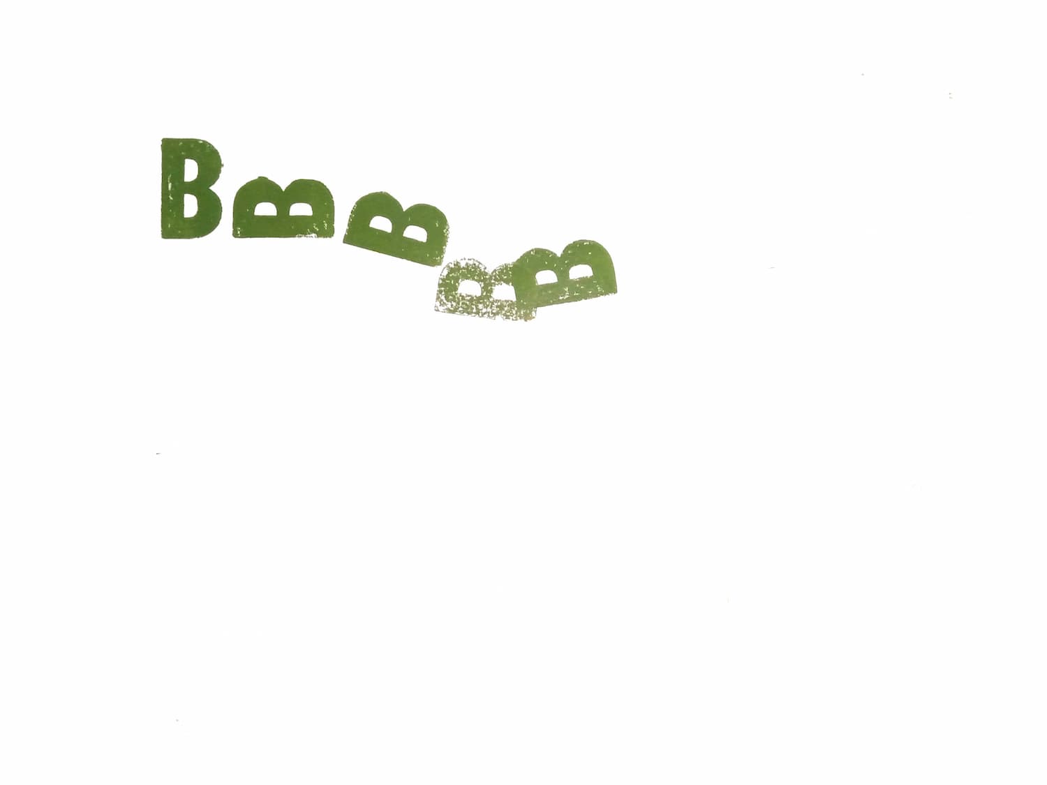 Landschap van letterstempels, bos