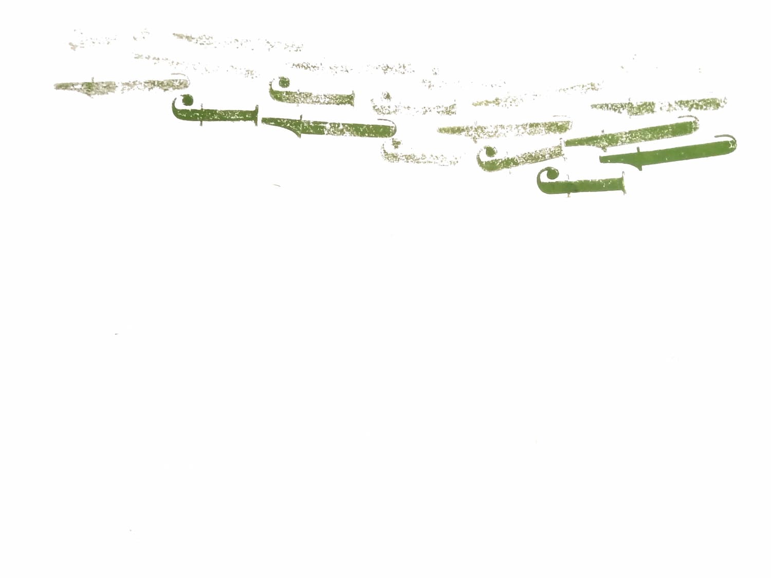 Landschap van letterstempels, heuvels